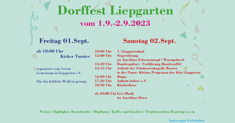 Dorffest Liepgarten